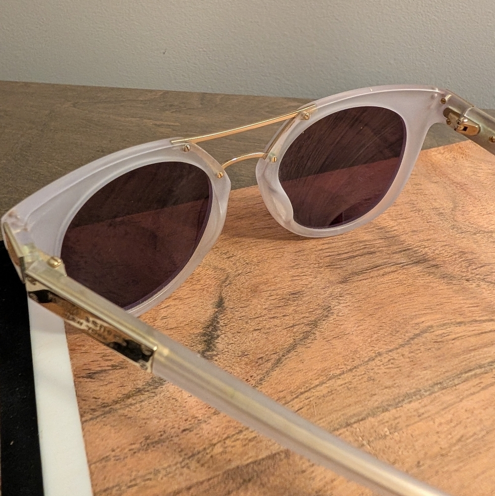 Rare Henri Bendel Mirrored Frosted Pink Broadway Sunglasses - Picture 5 of 11